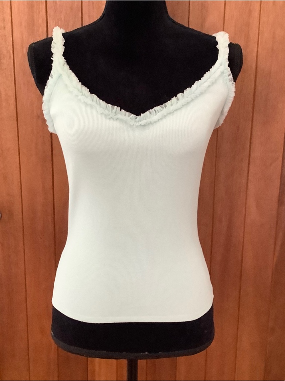 Dolce Cabo Mint V-Neck Ruffle Strap Tank